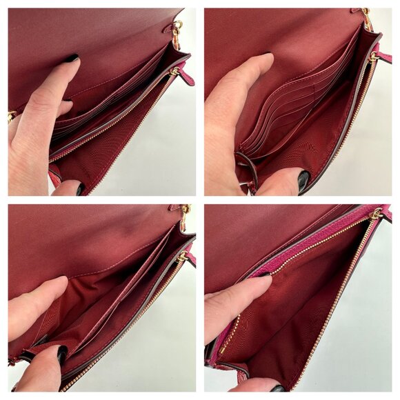 💰SALE💰 NWOT Coach Horse & Carriage Anna Fold-Over Clutch Crossbody + Charm - Picture 15 of 16